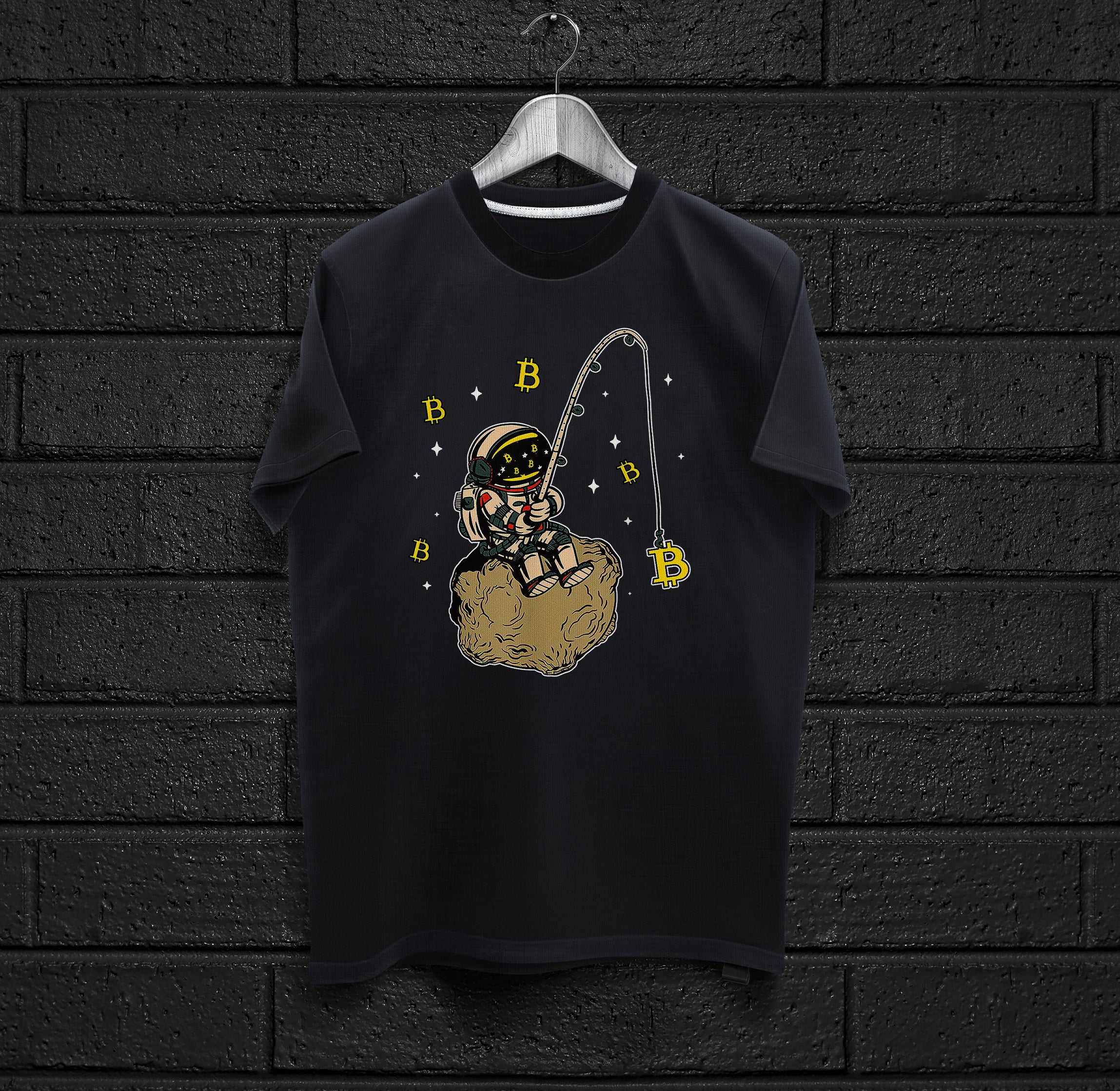 Astronaut Fishing Bitcoin T-Shirt