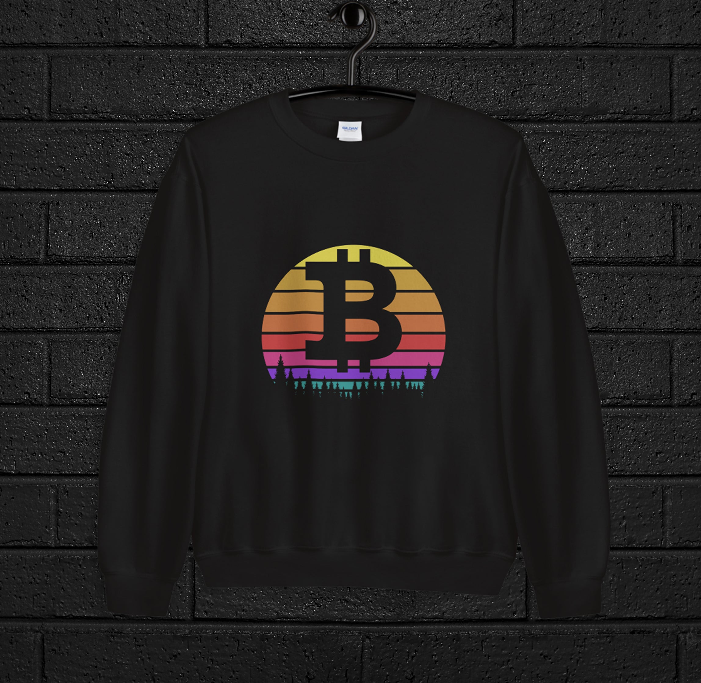 Retro Sunset Bitcoin Sweatshirt