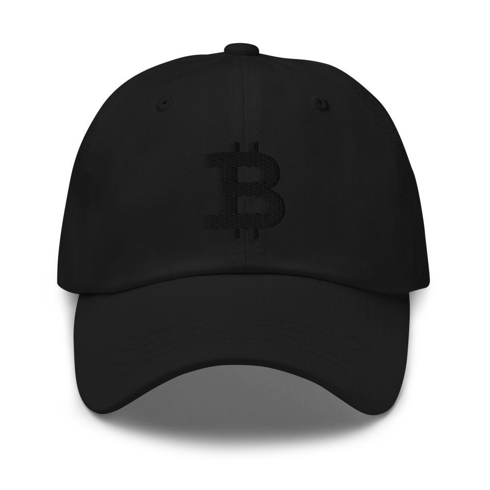 Bitcoin Classic Black Embroidered 3D Puff Dad Hat
