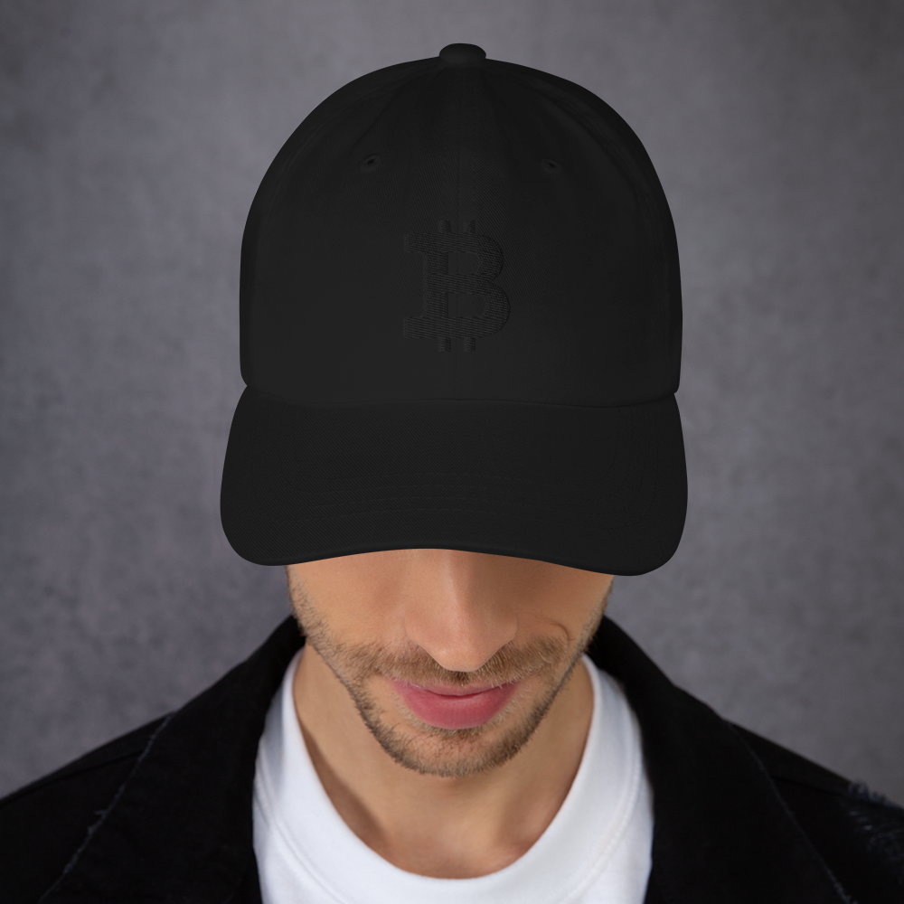 Bitcoin Classic Black Embroidered 3D Puff Dad Hat