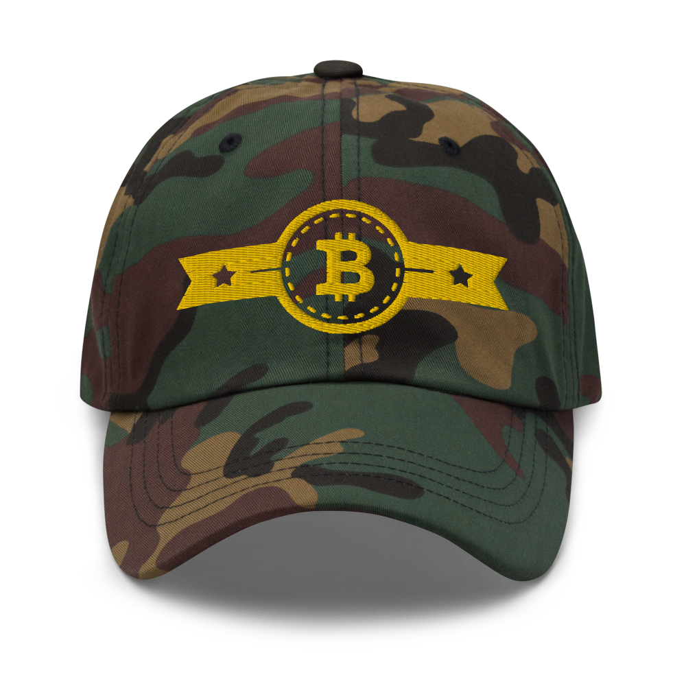 Bitcoin Medal Camouflage Gold Dad Hat