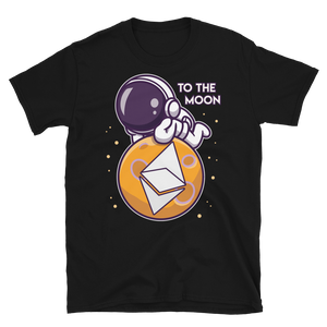 Open image in slideshow, To The Moon Astronaut Laying Ethereum T-Shirt
