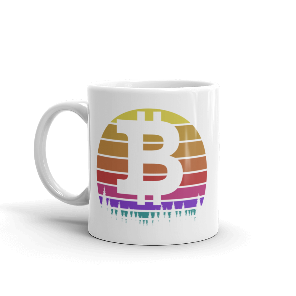 Retro Sunset Bitcoin Mug